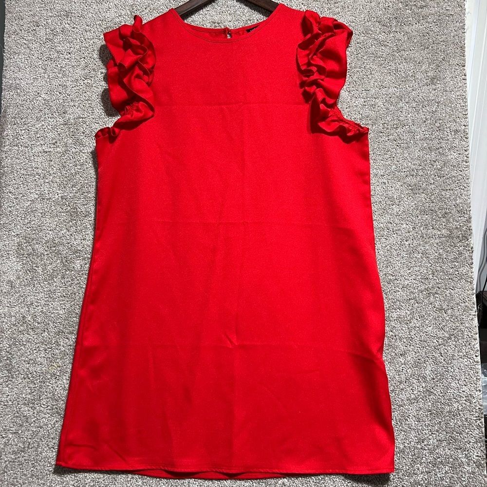 SHEIN Woman’s Ruffle sleeveless knee length Shift Dress Size XL NWOT